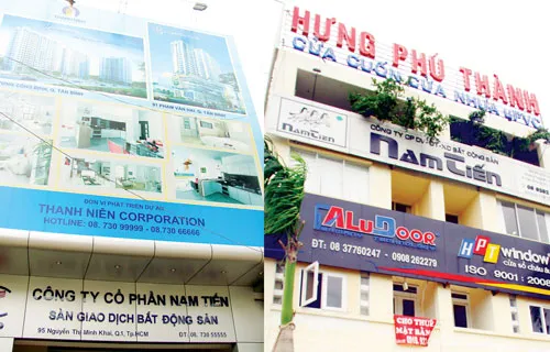 Sở Xây dựng TPHCM đã cấp phép cho cả 2 sàn giao dịch BĐS cùng mang tên "Nam Tiến". Ảnh: THANH VY - LÃ ANH Sở Xây dựng TPHCM đã cấp phép cho cả 2 sàn giao dịch BĐS cùng mang tên "Nam Tiến". Ảnh: THANH VY - LÃ ANH